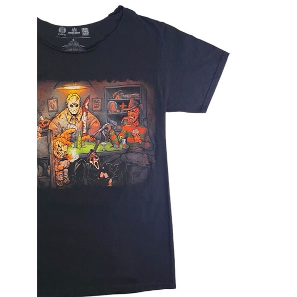 Big Chris Art Black “Cut the Deck” Horror Poker Graphic Tee No Neckline Sz Small - Picture 10 of 10